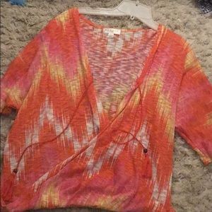 gradient chevron sunset color cover up for bikini